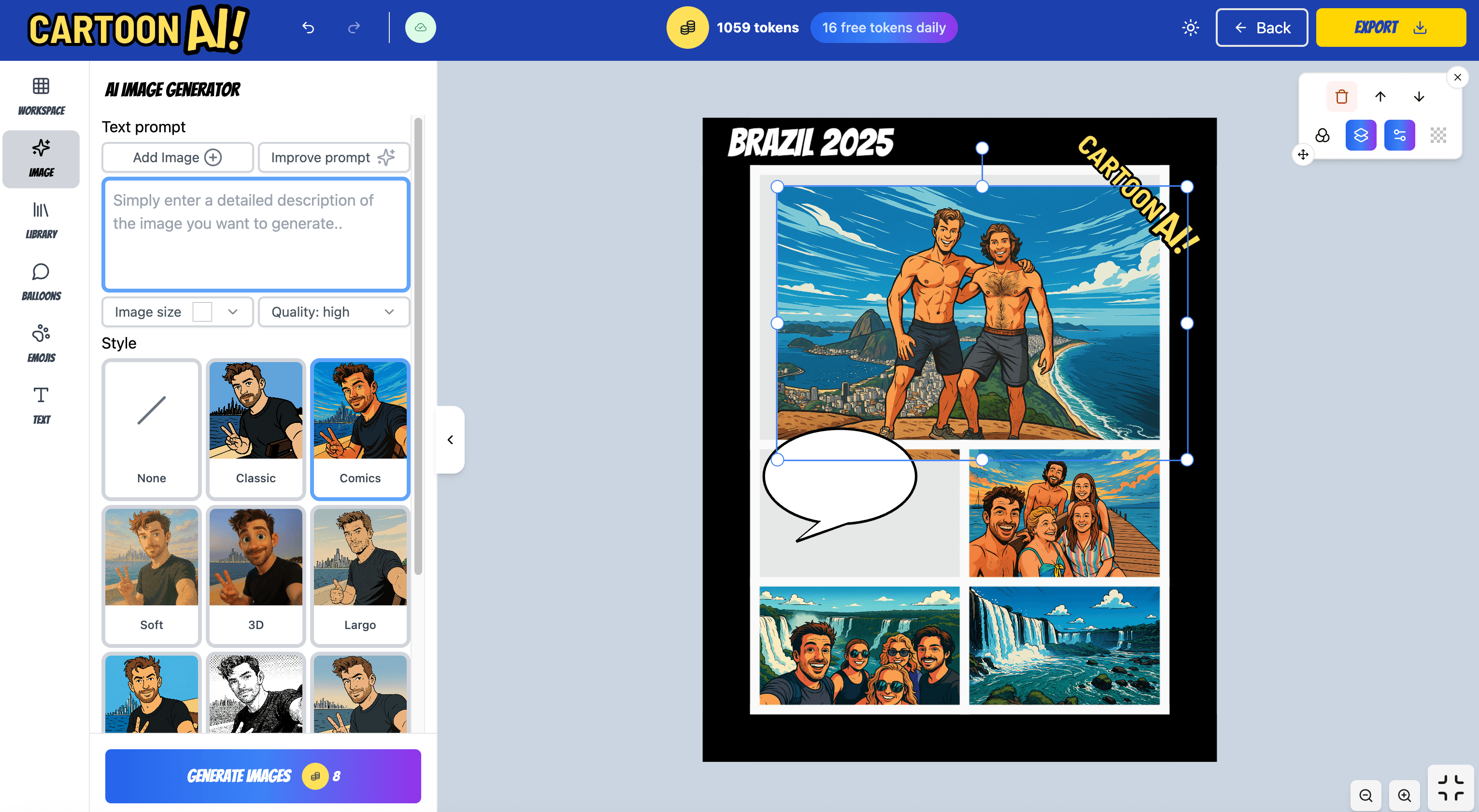 CartoonAI Dashboard Preview