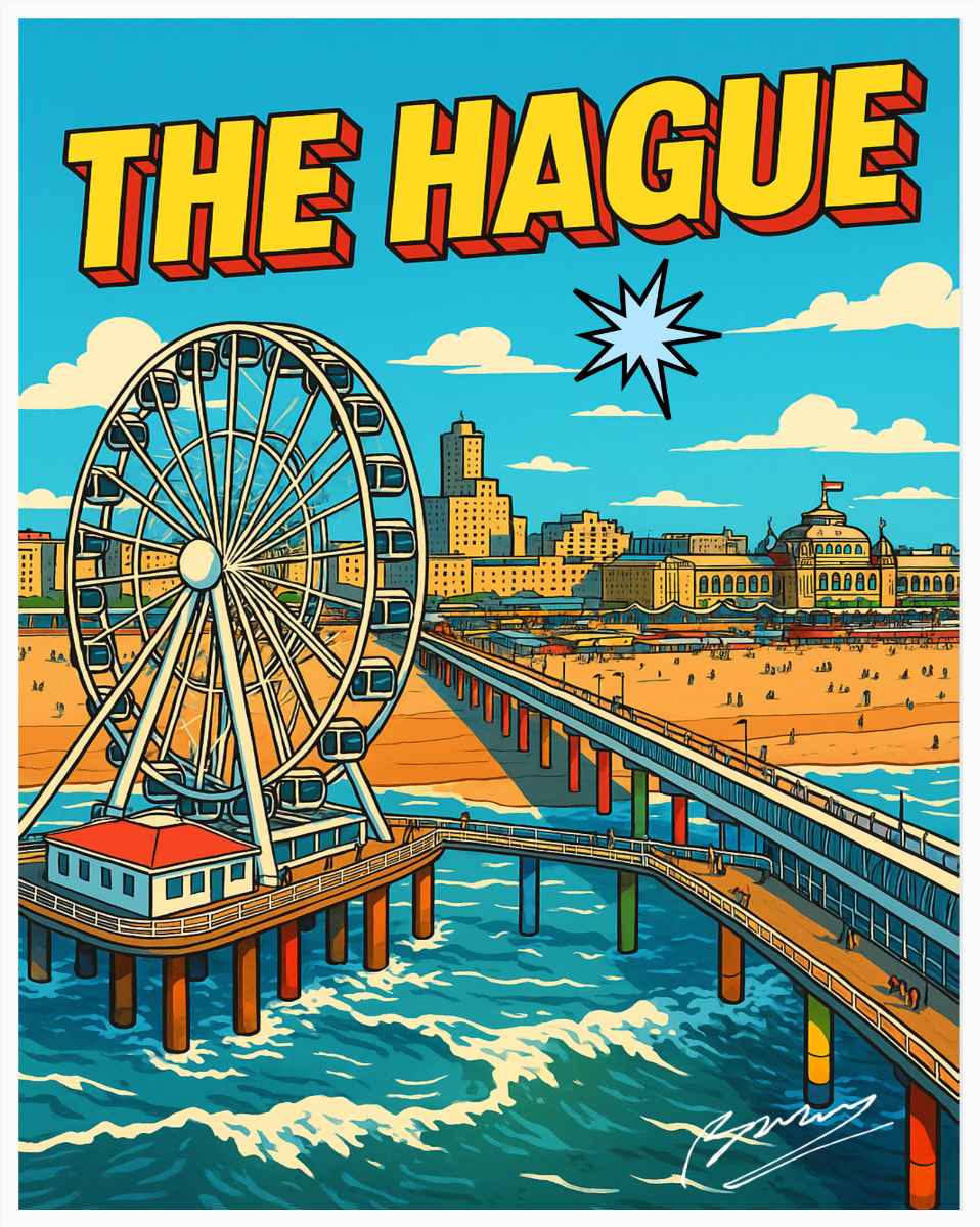 Playful cat cartoon character with expressive features