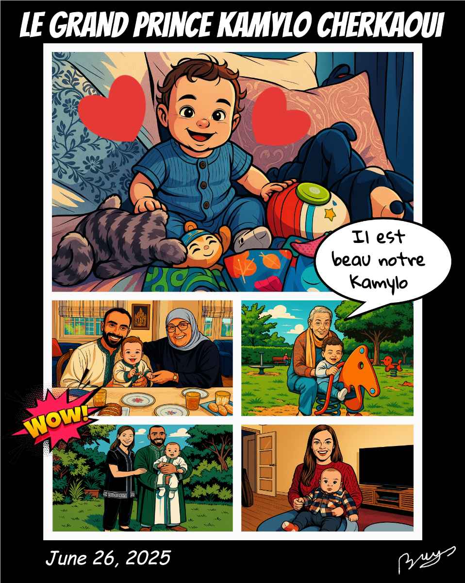 Historic city cartoon art with classic buildings and landmarks