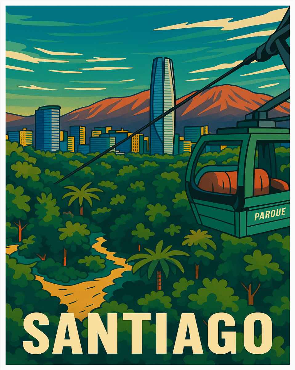 European city cartoon poster with charming architecture